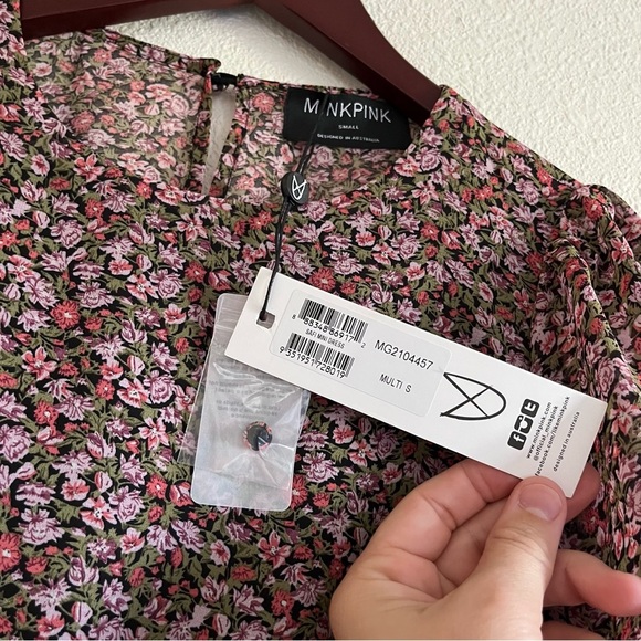 NWT MINKPINK Revolve Pink Floral Safi Mini Dress Size Small - Picture 13 of 13